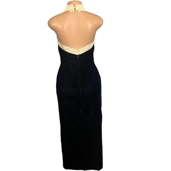 Scott McClintock Vintage Black Velvet Halter Neck Dress - Picture 8 of 10